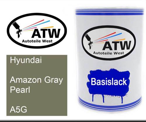 Hyundai, Amazon Gray Pearl, A5G: 500ml Lackdose, von ATW Autoteile West.